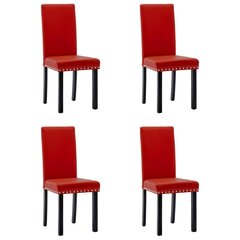 Ēdamkrēsli vidaXL vīna sarkani 4 gab. cena un informācija | Virtuves un ēdamistabas krēsli | 220.lv