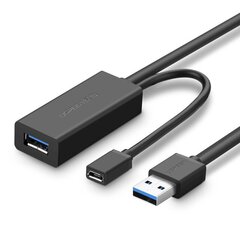 Ugreen Active Kick USB 3.2 Gen 1 Extension Cable (USB 3.0, USB 3.1 Gen 1) 10m Black (US175) cena un informācija | Kabeļi un vadi | 220.lv