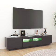 vidaXL TV skapītis ar LED lampiņām, 180x35x40 cm, pelēks cena un informācija | TV galdiņi | 220.lv