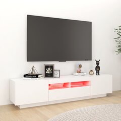 vidaXL TV skapītis ar LED lampiņām, 180x35x40 cm, balts cena un informācija | TV galdiņi | 220.lv