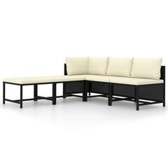 Dārza dīvāna komplekts ar matračiem vidaXL, 5 daļas, melns cena un informācija | Dārza mēbeļu komplekti | 220.lv
