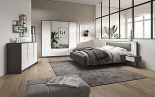 Guļamistabas mēbeļu komplekts Sega, balts/pelēks cena un informācija | Komplekti guļamistabai | 220.lv