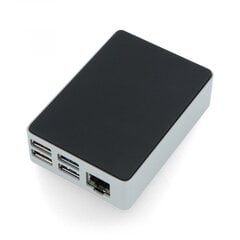 Raspberry Pi 4B melna-sudraba alumīnija kaste Flirc cena un informācija | Atvērtā koda elektronika | 220.lv