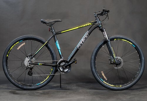 Kalnu velosipēds Aist ROCKY 2.0 Black/Yellow 29cll cena un informācija | Velosipēdi | 220.lv