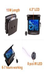 4,3-дюймовая камера для подводной рыбалки DVR цена и информация | Smart устройства и аксессуары | 220.lv
