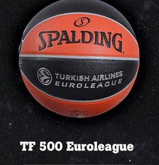 Basketbola bumba Spalding Euroleague TF-500 Replica, 7. izmērs cena un informācija | Basketbola bumbas | 220.lv