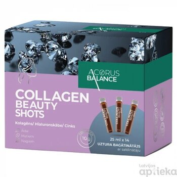ACORUS BALANCE Collagen Beauty Shots 25ml x 14 cena un informācija | Pirmā palīdzība | 220.lv