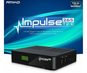 AMIKO Impulse T2/C H.265 digitālais uztvērējs cena un informācija | Virszemes TV uztverēji | 220.lv