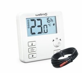 Uz virsmas uzstādāms termostats Wellman WTH31.16FL, 16A cena un informācija | Siltās grīdas | 220.lv