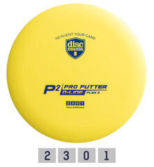 Disku golfa disks Putter D-LINE P2 FLEX 2 Yellow cena un informācija | Disku golfs | 220.lv
