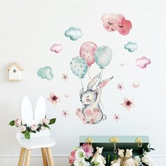 Bērnu sienas uzlīmes Zaķis ar baloniem cena un informācija | Dekoratīvās uzlīmes | 220.lv