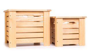 Набор деревянных горшков, 2 шт., 37x37x32H и 28x28x26 см. цена и информация | Ящики для рассады | 220.lv