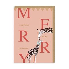 Ziemassvētku atklātnīte ar aploksni Merry Christmas Giraffes cena un informācija | Aploksnes | 220.lv