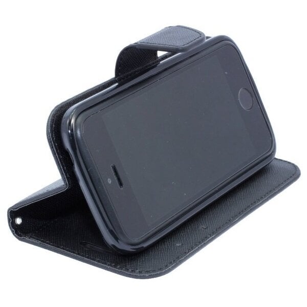 Telone Fancy Diary Book Case ar stendu Apple iPhone 6 4.7inch sāniski atverams Melns cena un informācija | Maciņi, somiņas | 220.lv