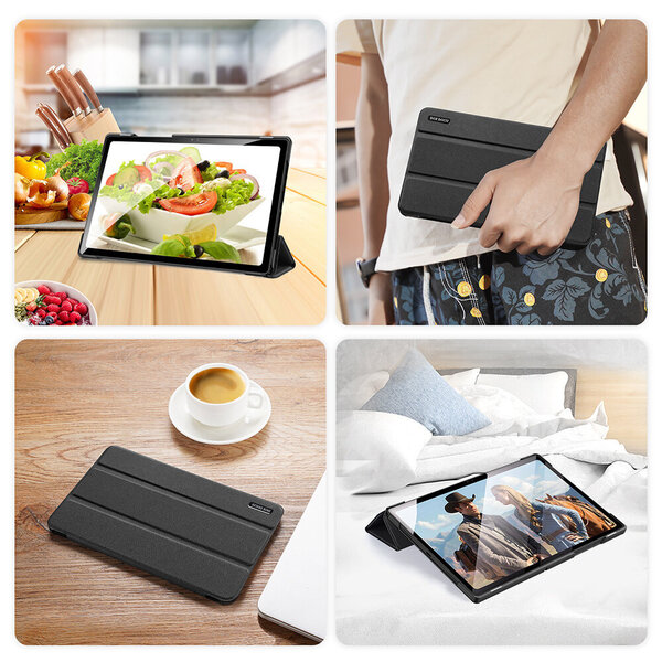DUX DUCIS Domo salokāms vāciņš planšetdatoram ar Smart Sleep funkcijas statīvu Samsung Galaxy Tab A8 10.5" 2021, melns cena