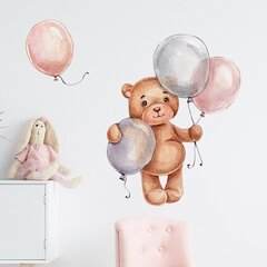 Bērnu sienas uzlīme Lācis ar baloniem cena un informācija | Dekoratīvās uzlīmes | 220.lv