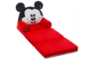 Liels bērnu klubkrēsls-izvelkams sarkans, pelēns Mikijs cena un informācija | Sēžammaisi, klubkrēsli, pufi bērniem | 220.lv