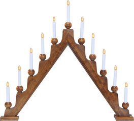 Adventes svečturis Stellan, 75x69x8cm, 11 gaismas, koka, brūns, E10, 230V, IP20 cena un informācija | Ziemassvētku dekorācijas | 220.lv