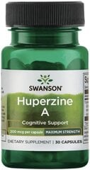 Swanson Huperzine A 200 mcg 30 kapsulas cena un informācija | Vitamīni, preparāti, uztura bagātinātāji labsajūtai | 220.lv