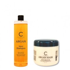 Matu šampūna un maskas komplekts ar arganu ARGAN, 500+500 ml cena un informācija | Šampūni | 220.lv