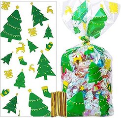 Dāvanu maisiņi saldumiem, Ziemassvētki, 100gab. cena un informācija | Dāvanu saiņošanas materiāli | 220.lv