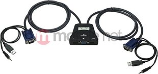 KVM slēdzis Manhattan 2 portu KVM VGA / USB 2x1 slēdzis ar 3,5 mm audio atbalstu cena un informācija | Komutatori (Switch) | 220.lv