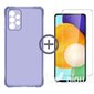 Komplekts - caurspīdīgs silikona vāciņš paredzēts Samsung Galaxy A13 violets un Soundberry Basic (Case Friendly) aizsargstikls