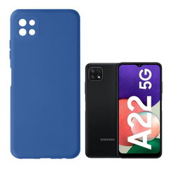 TakeMe Soft feeling super plāns matēts aizmugures maks-apvalks priekš Samsung Galaxy A22 5G (A226B) Tumši zila cena un informācija | Telefonu vāciņi, maciņi | 220.lv