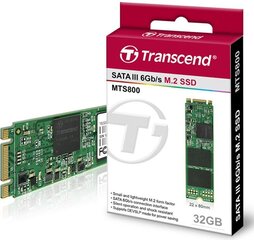 Transcend SSD M.2 2280 SATA 6GB/s, 32GB, MLC (read/write; 230/40MB/s) cena un informācija | Cietie diski (HDD, SSD, Hybrid) | 220.lv
