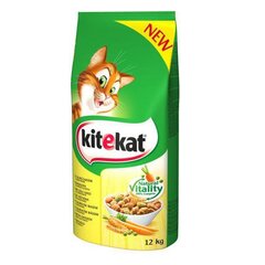 Sausā kaķu barība KITEKAT, ar vistu, 12 kg x 1 gab. iepakojums cena un informācija | Sausā barība kaķiem | 220.lv