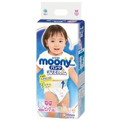 Japāņu autiņi-biksītes Moony XL 12-22 kg, meitenēm (38 gab.) cena un informācija | Autiņbiksītes | 220.lv