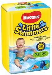 Autiņbiksītes peldēšanai HUGGIES Little Swimmers Small, izmērs 3-4, 12 gab. cena un informācija | Autiņbiksītes | 220.lv