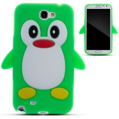 Silikona 3D telefona aizmugurējais apvalks Zooky priekš Samsung N7100 Galaxy Note 2 Pingvīns Zaļš cena un informācija | Maciņi, somiņas | 220.lv