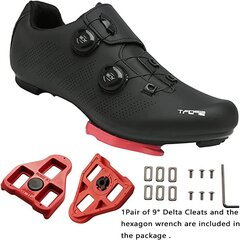 TFNYCT vīriešu riteņbraukšanas apavi, 47 izmērs, melni cena un informācija | Velo apģērbs | 220.lv