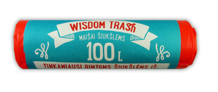 Atkritumu maisi Wisdom Trash, sasienami, 100L, 8 gab cena un informācija | Miskastes maisi | 220.lv