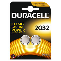 Duracell CR2032 3V Litija Ilgstošas darbības Baterija DL2032 (2gab.) cena un informācija | Baterijas | 220.lv