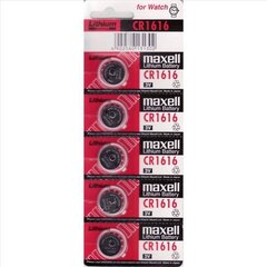 Maxell CR1616 baterijas, 5 gab. cena un informācija | Baterijas | 220.lv
