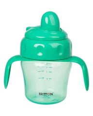 Britton pudelīte ar mīkstu snīpi, 150 ml, zaļa cena un informācija | Bērnu pudelītes un to aksesuāri | 220.lv