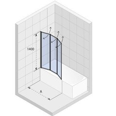 Vannas siena RIHO Alta 100 cm cena un informācija | Piederumi vannām un dušas kabīnēm | 220.lv