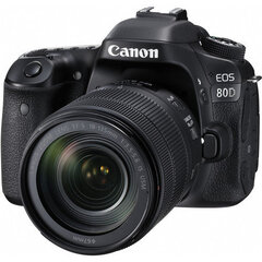 Canon EOS 80D + EF-S 18-135 mm IS USM komplekts, Melns cena un informācija | Digitālās fotokameras | 220.lv