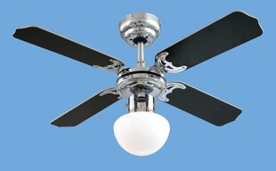 Griestu ventilators PORTLAND AMBIANCE Ø90 cm, hroms cena un informācija | Griestu lampas-ventilatori | 220.lv
