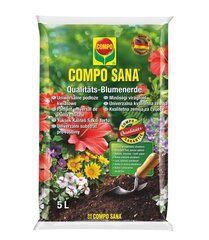 COMPO SANA universālais substrāts, 5 l cena un informācija | Grunts, zeme, kūdra, komposts | 220.lv