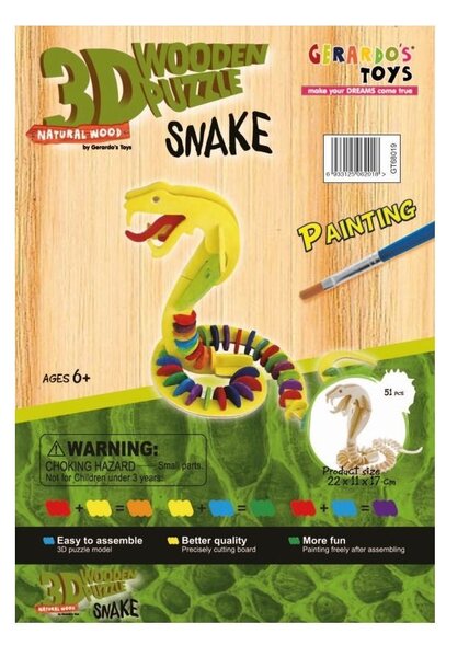 3D puzle Krāsojama čūska