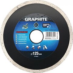 Dimanta disks GRAPHITE 57H642, diametrs 125mm, nepārtraukts cena un informācija | Zāģi, ripzāģi | 220.lv