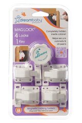 Magnētiskā slēdzene Dreambaby The Mag Lock®, 4 gab.+atslēga cena un informācija | Bērnu drošības preces | 220.lv