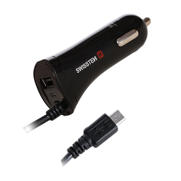 Swissten lādētājs USB 1+2.4A, melns cena un informācija | Lādētāji un adapteri | 220.lv