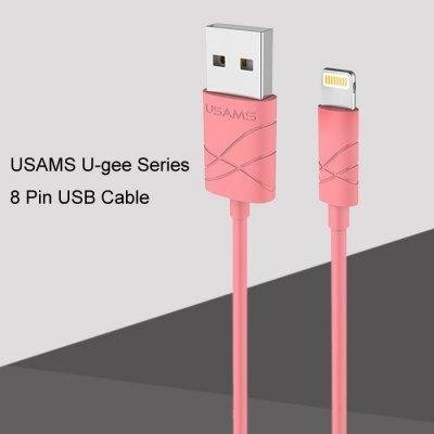 Usams kabelis U-GEE Silicone Lightning-USB 1m, Sarkans