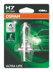 Automašīnas spuldze Osram Ultra Life H7, PX26D, 1 gab. blisterī cena un informācija | Auto spuldzes | 220.lv