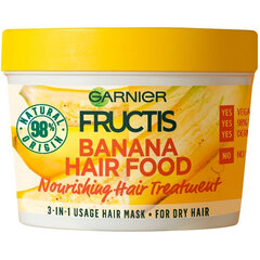 Barojoša maska ļoti sausiem matiem Garnier Fructis Banana Hair Food 390 ml cena un informācija | Matu uzlabošanai | 220.lv