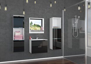 Vannas istabas mēbeļu komplekts Lauro, melns/balts cena un informācija | Vannas istabas mēbeļu komplekti | 220.lv